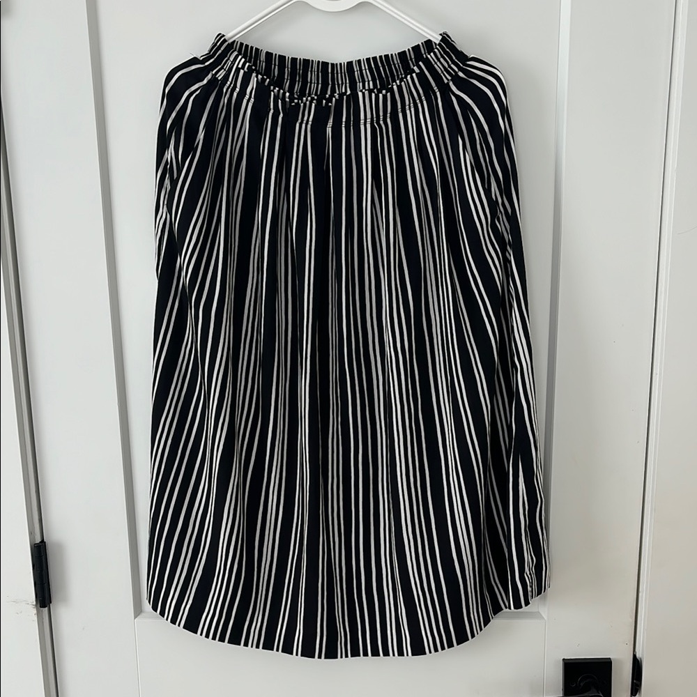 Black and White Striped Skirt